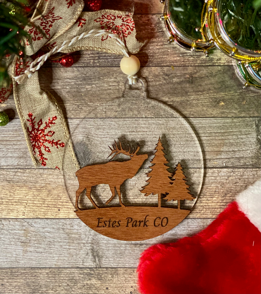 Wholesale -   Elk with Trees  Ornament