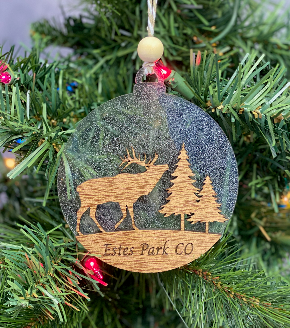 Wholesale -   Elk with Trees  Ornament